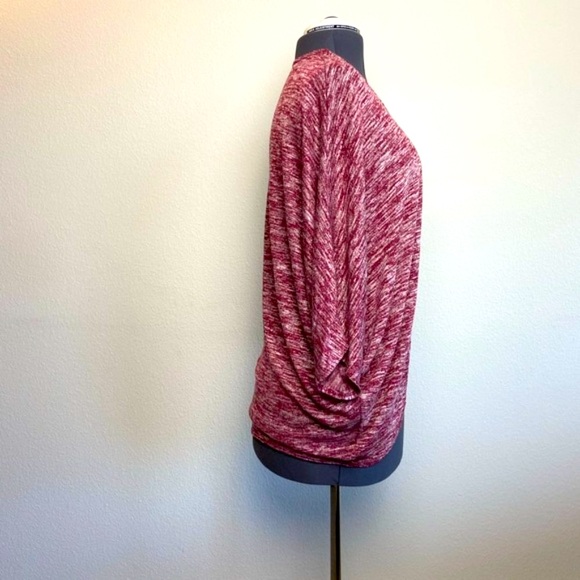 AZULES Wine Dolman Sleeve Soft Cashmere Feel Small Kimono Shrug Open Cardigan - Picture 3 of 7